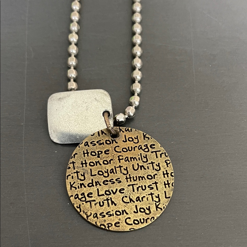 Inspirational Gold and Silver Pendant Necklace